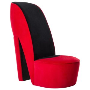 vidaXL stol højhælet sko-design fløjl rød